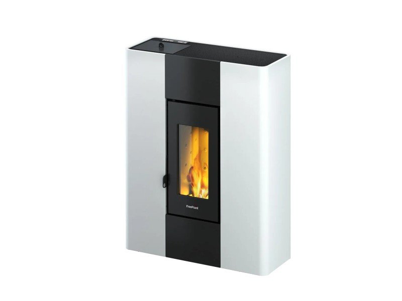 Freepoint Roxy salamandra a pellets em aço branca 7 kW
