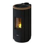 Freepoint Chrome 7 salamandra a pellets em aço preta 7 kW