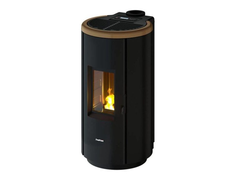 Freepoint Chrome 7 salamandra a pellets em aço preta 7 kW