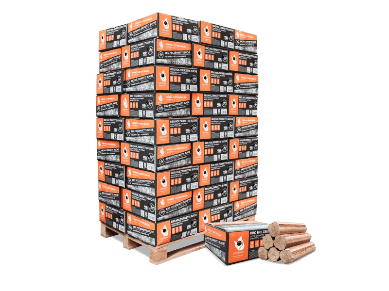 Heizfuxx BBQ briquetes de madeira de faia – 54 embalagens de 18 kg – palete 972 kg