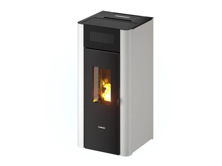 Freepoint Amaranto salamandra a pellets em aço branca 8,5 kW