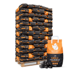 Heizfuxx briquetes de carvão vegetal – 130 sacos de 5 kg – palete 650 kg