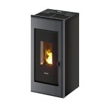 Freepoint One Airtight salamandra a pellets em aço cinzento-titânio 7 kW