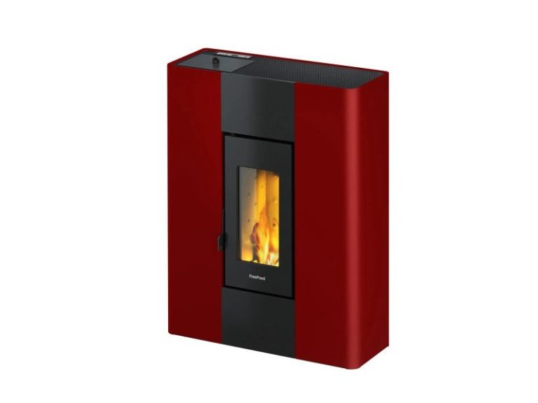 Freepoint Roxy salamandra a pellets em aço Bordeaux 7 kW