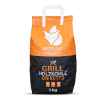 Heizfuxx briquetes de carvão vegetal – 60 sacos de 5 kg – palete 300 kg