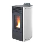 Rowi salamandra a pellets em aço branca 8,7 kW