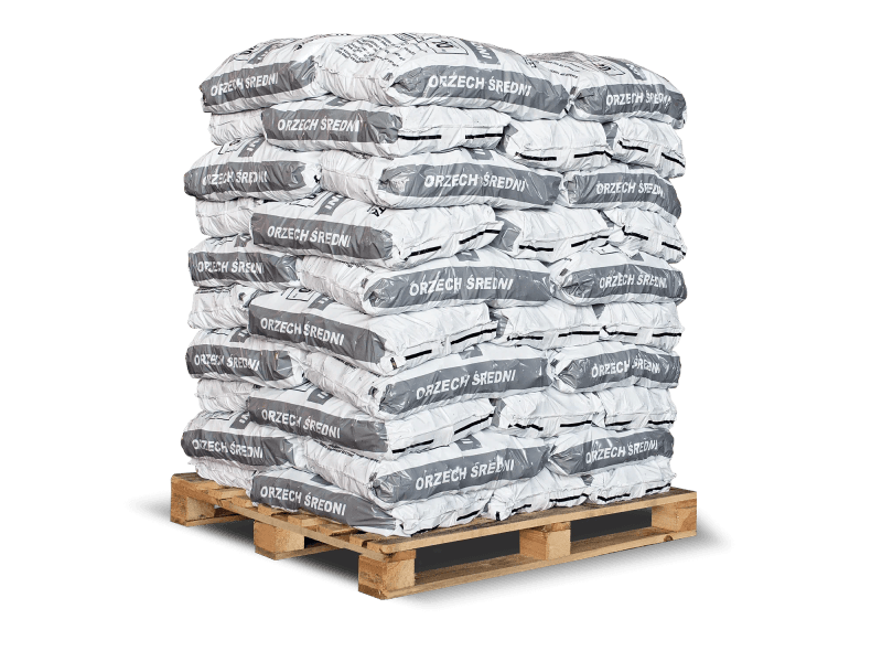ANMAG carvão mineral 25–60 mm – 50 sacos de 20 kg – palete 1.000 kg