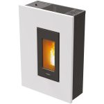 PEGASO Salamandra a pellets Madison em aço branco 5,3 kW com controlo automático