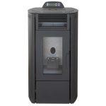 Rowi salamandra a pellets em aço preta 7,7 kW