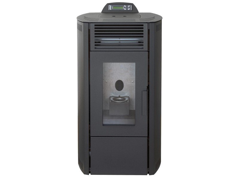 Rowi salamandra a pellets em aço preta 7,7 kW