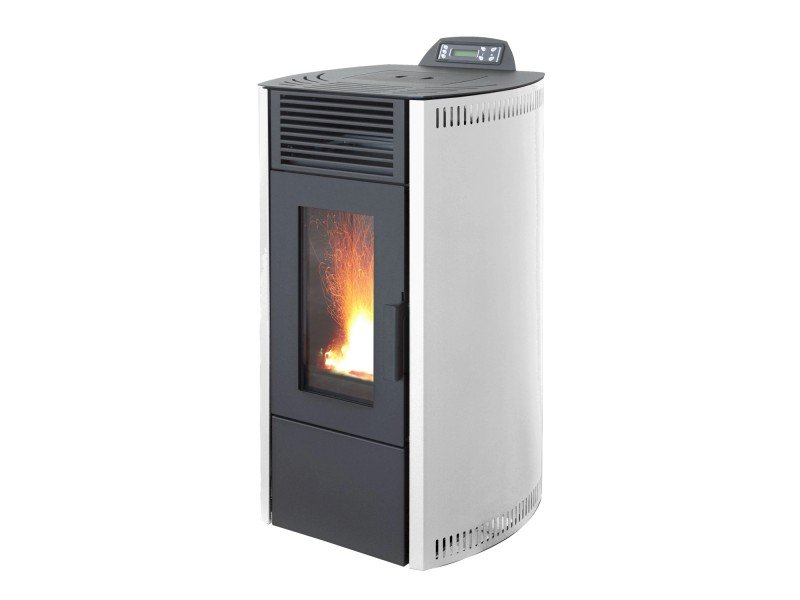 Rowi salamandra a pellets em aço branca 7,7 kW