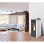 Rowi salamandra a pellets em aço branca 7,7 kW