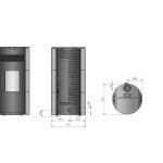 Justus Norta salamandra a pellets em aço preta 8 kW com controlo automático