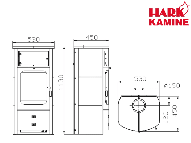 Hark Opera-B salamandra de combustão contínua creme 7 kW com controlo automático – classe A+