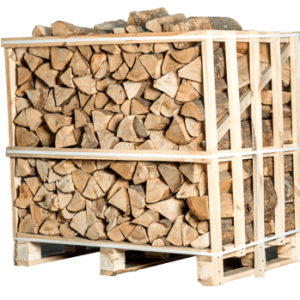 Meia palete de lenha de freixo seca em câmara – toros 25 cm – 1,02 m³ – elevado poder calorífico