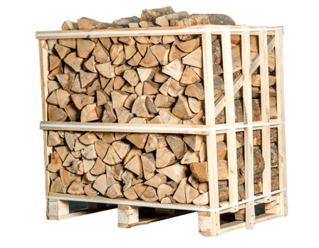 Meia palete de lenha de freixo seca em câmara – toros 25 cm – 1,02 m³ – elevado poder calorífico