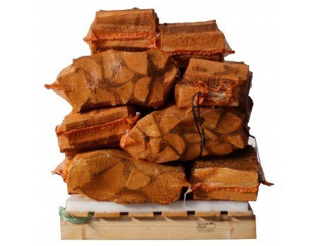 Lenha seca de bétula 25 cm – 15 sacos de 8 kg