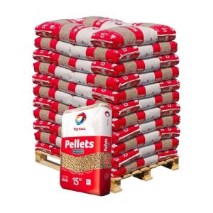 TotalEnergies Premium pellets de madeira – 66 sacos de 15 kg – palete 990 kg – DINplus