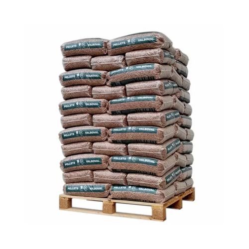 Valboval pellets de madeira – 65 sacos de 15 kg – palete 975 kg – 100 % madeira de coníferas – DINplus